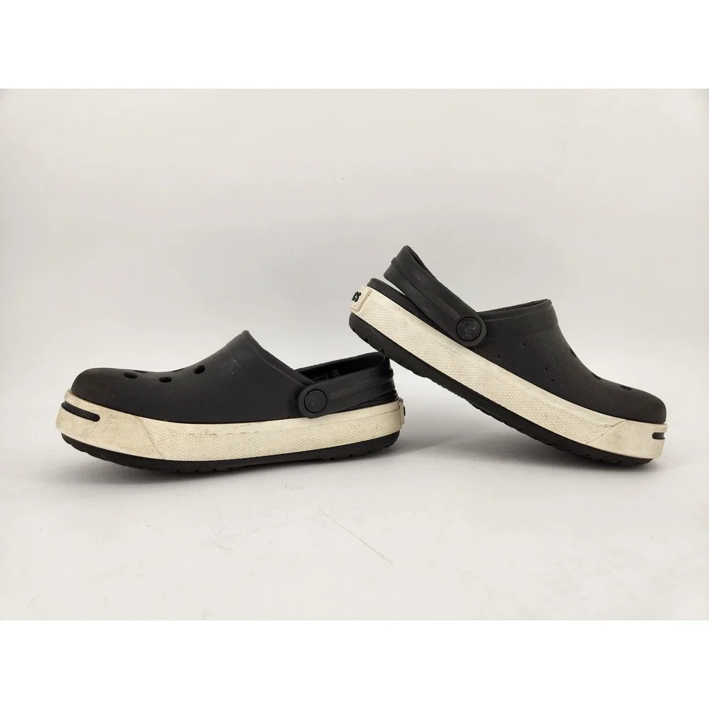 Crocs Crocband II Clogs Kids‎ Size C10/11 Black White Slip On Sandals 11990